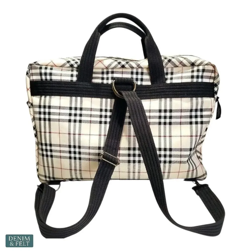Burberry London Nova Check 3 Way Bag Tote Shoulder Backpack Unisex Travel Work